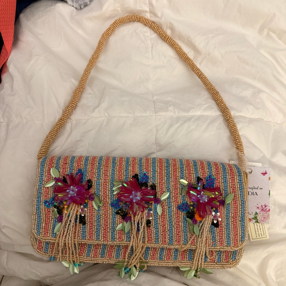 Viral TikTok Beaded Bag by Made in India Colorful Shoulder Bag